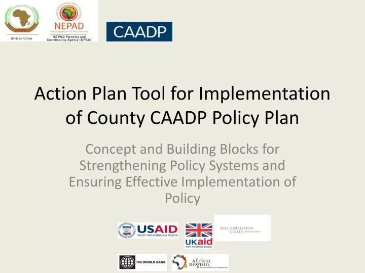 action plan tool for implementation of county caadp policy plan