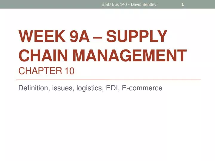 week 9a supply chain management chapter 10
