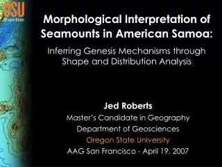 Morphological Interpretation of Seamounts in American Samoa: