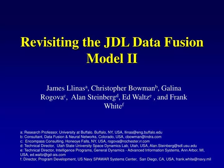 revisiting the jdl data fusion model ii