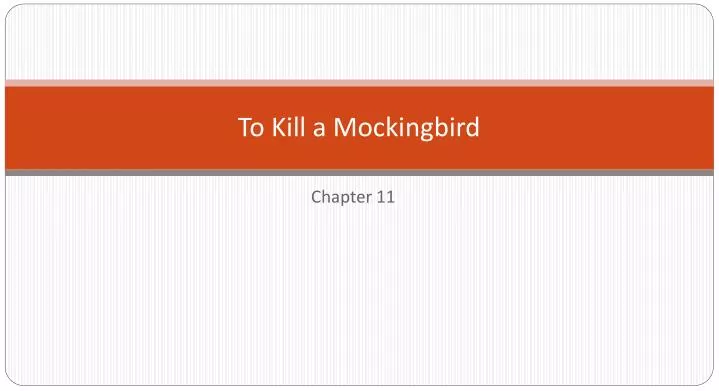 to kill a mockingbird