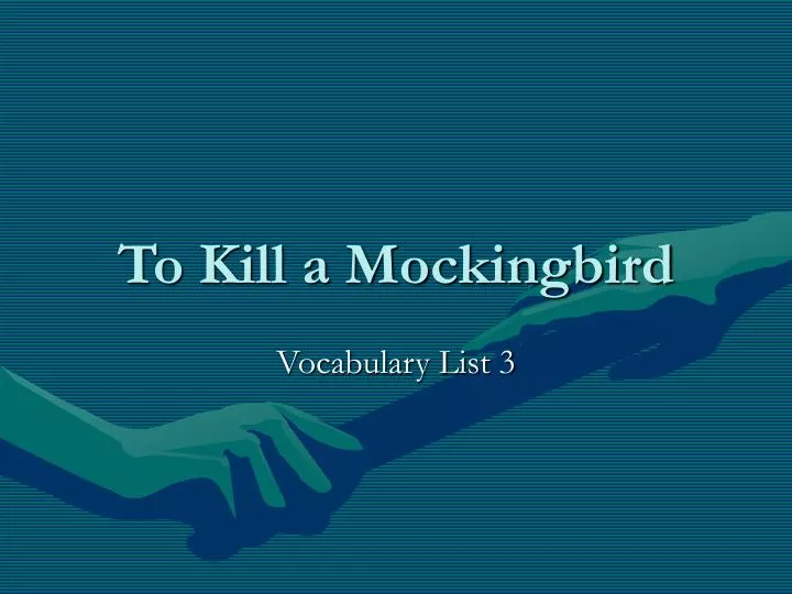 to kill a mockingbird