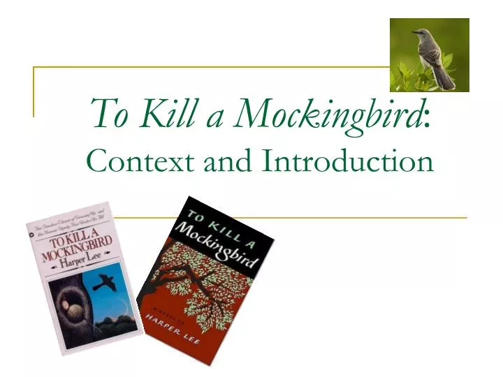to kill a mockingbird context and introduction