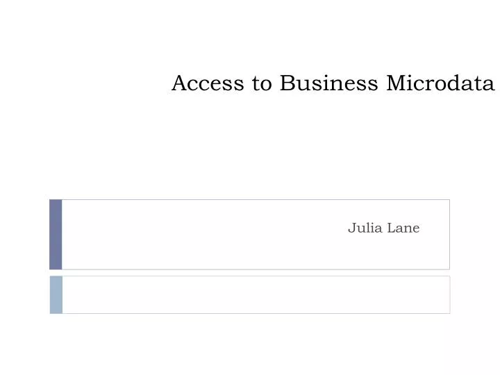 access to business microdata