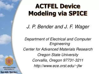 ACTFEL Device Modeling via SPICE
