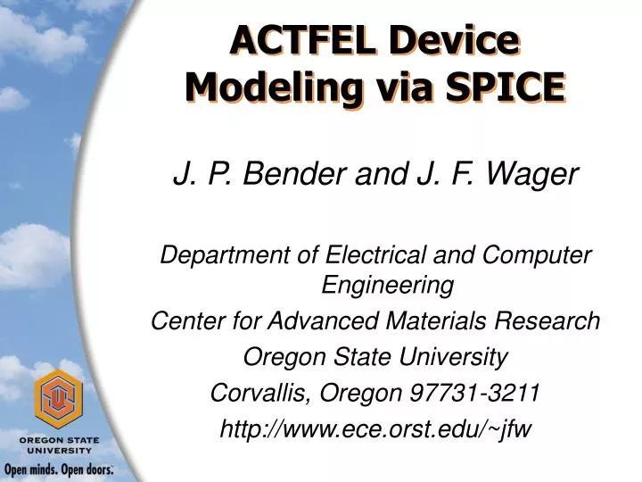 actfel device modeling via spice