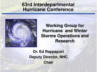 63rd Interdepartmental Hurricane Conference
