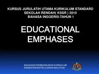 KURSUS JURULATIH UTAMA KURIKULUM STANDARD SEKOLAH RENDAH( KSSR ) 2010 BAHASA INGGERIS-TAHUN 1