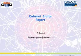 Datamat Status Report