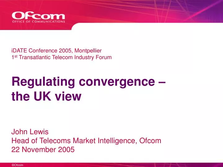 regulating convergence the uk view