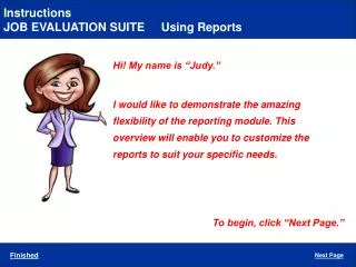 JOB EVALUATION SUITE Using Reports