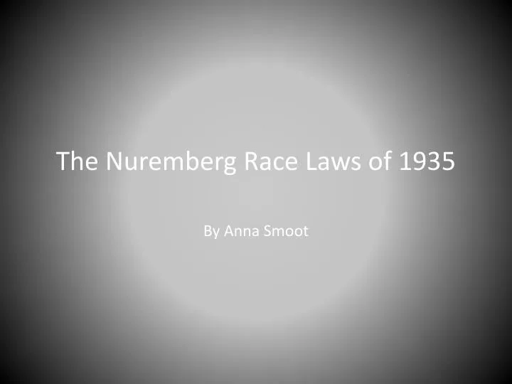 the nuremberg race laws of 1935