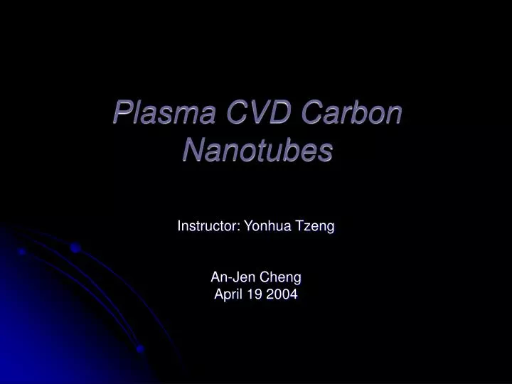 plasma cvd carbon nanotubes