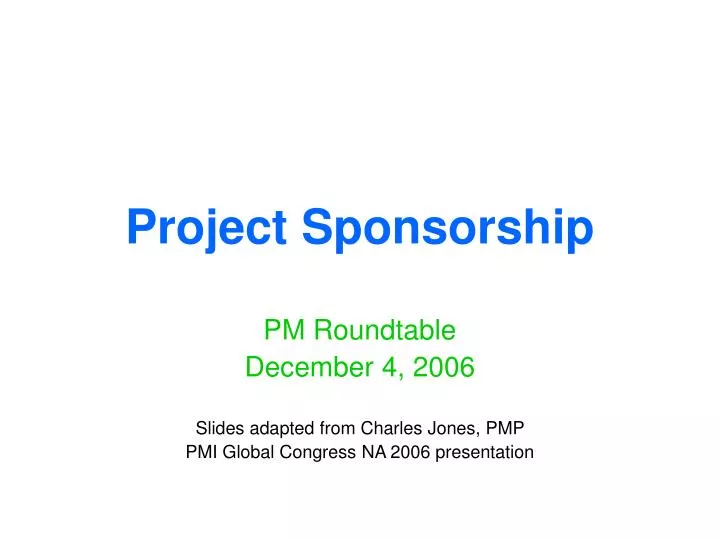 project sponsorship