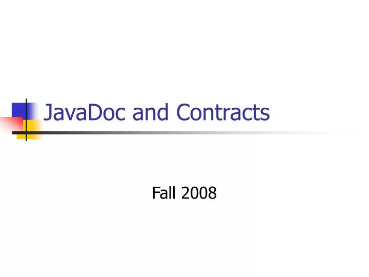javadoc and contracts