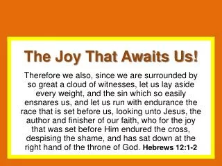 The Joy That Awaits Us!