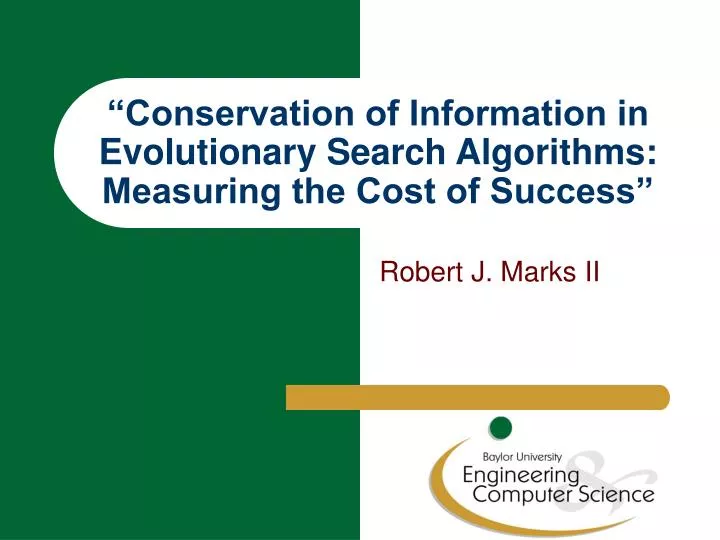 conservation of information in evolutionary search algorithms measuring the cost of success