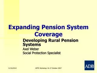 Expanding Pension System Coverage