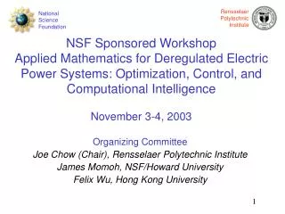 NSF Sponsored Workshop