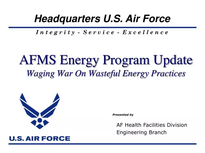 afms energy program update waging war on wasteful energy practices