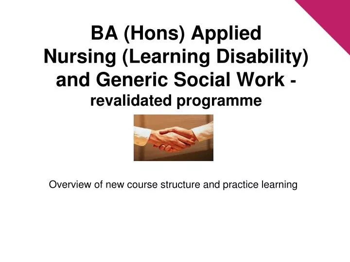 ba hons applied nursing learning disability and generic social work revalidated programme