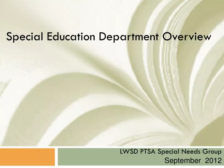 special education department overview
