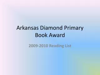 Arkansas Diamond Primary Book Award