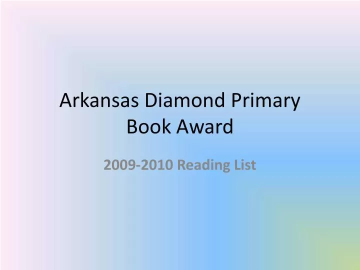 arkansas diamond primary book award