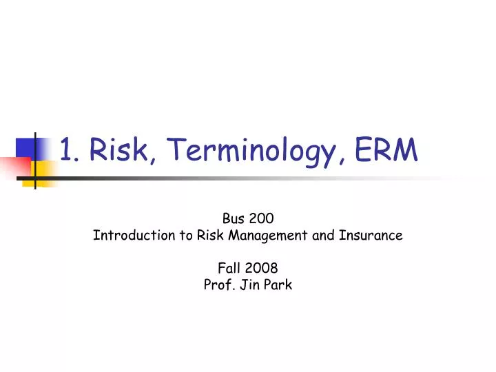 1 risk terminology erm