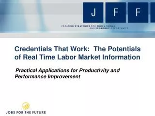 Credentials That Work: The Potentials of Real Time Labor Market Information