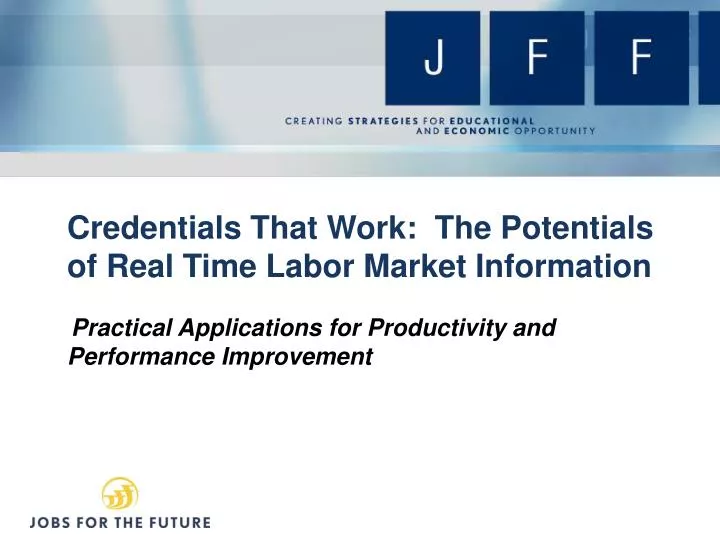 credentials that work the potentials of real time labor market information