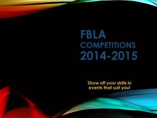 FBLA COMPETITIONS 2014-2015