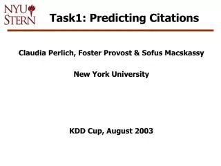 Task1: Predicting Citations