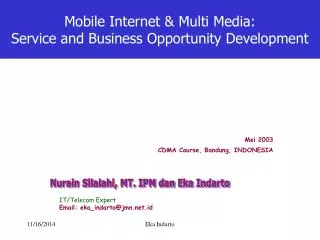 Mobile Internet &amp; Multi Media: Service and Business Opportunity Development