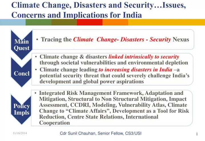 climate change disasters and security issues concerns and implications for india