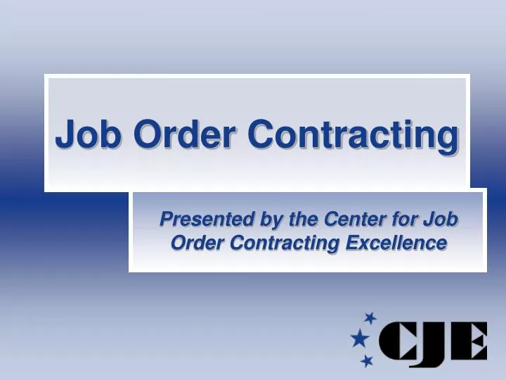 job order contracting