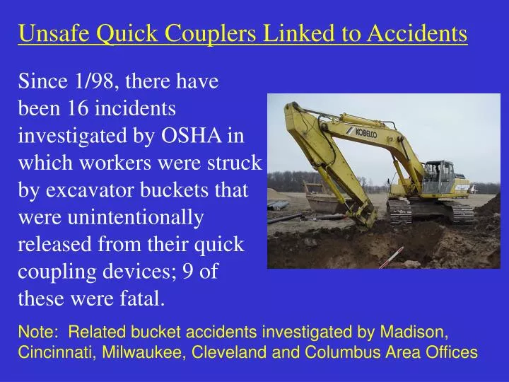 unsafe quick couplers linked to accidents