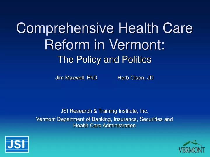 comprehensive health care reform in vermont