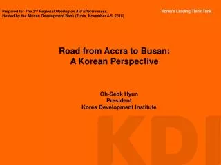 Road from Accra to Busan: A Korean Perspective