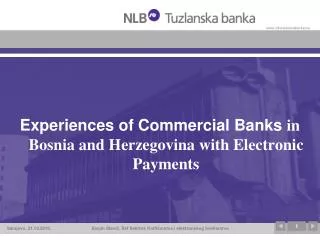 Experiences of Commercial Banks in Bosnia and Herzegovina with Electronic Payments