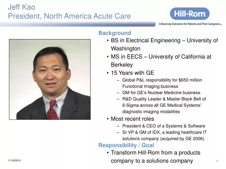 jeff kao president north america acute care