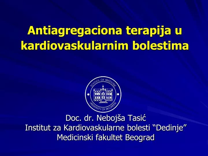 antiagregaciona terapija u kardiovaskularnim bolestima
