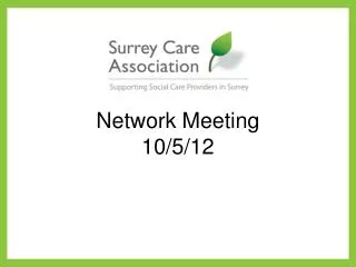 Network Meeting 10/5/12