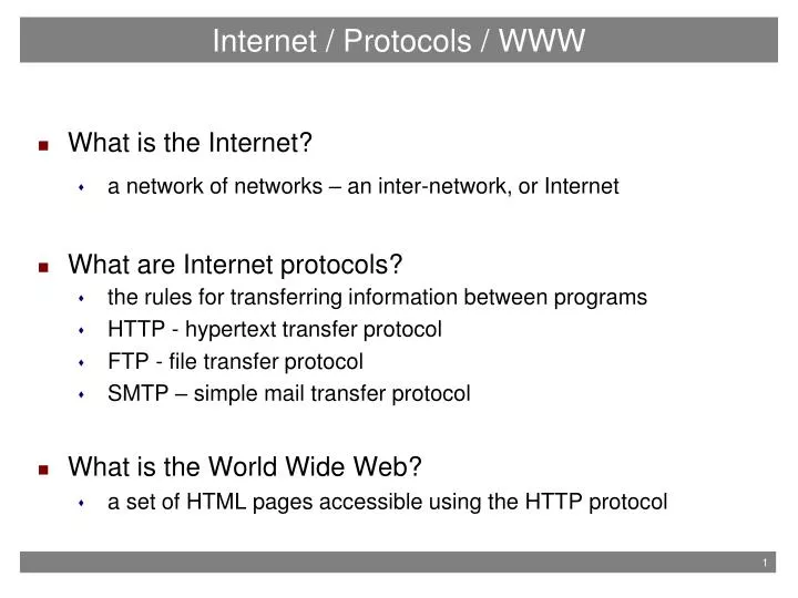 internet protocols www