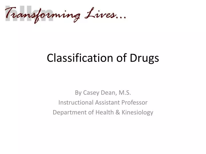 classification of drugs