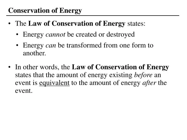 conservation of energy