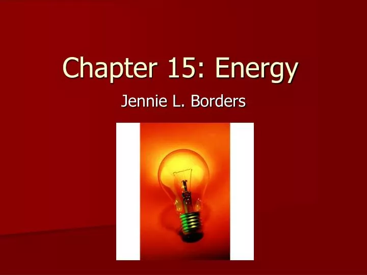 chapter 15 energy