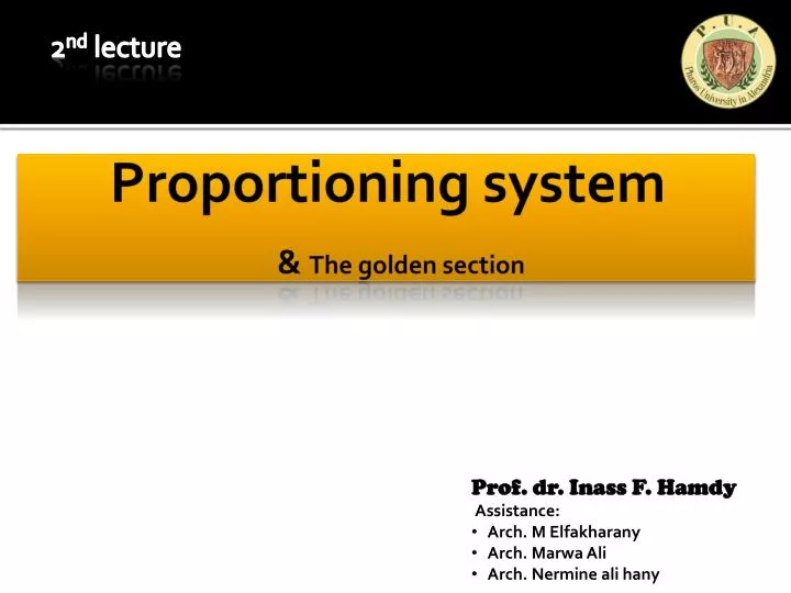 proportioning system the golden section