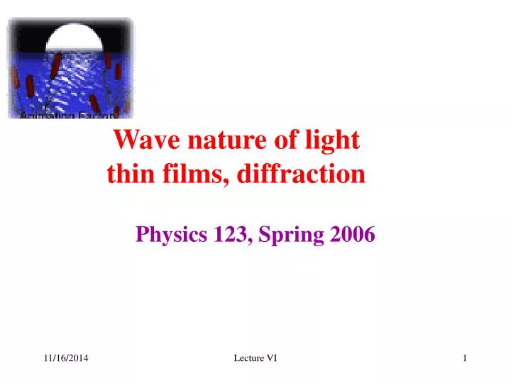 wave nature of light thin films diffraction