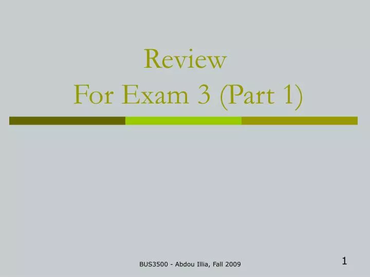 review for exam 3 part 1